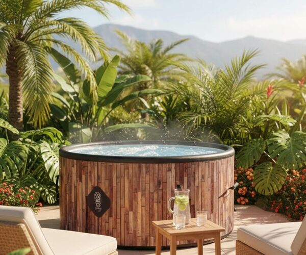 Bali Spa Gonflable - 150 cm de diamètre - 800 litres - Moteur 2240 W - 2 à 4 Personnes - Massage 140 Jets