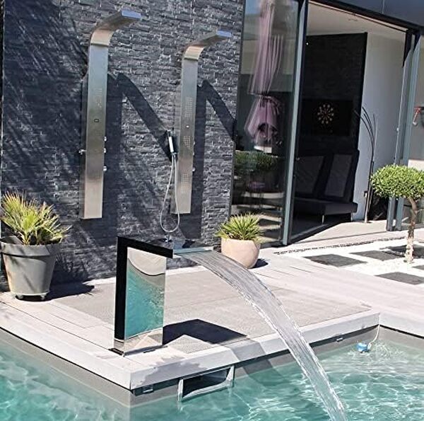 Fontaine Piscine Bassin Modèle Demi Cube Hauteur 70cm