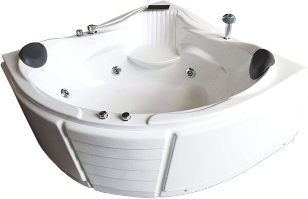 BAIGNOIRE MASSANTE ANGLE Model Las Vegas 150 x 150 cm BALNEO BAIN TOURBILLON SPA Cascade inclus !