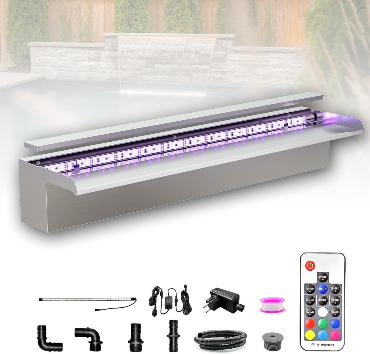 Test du kit de lames de cascade LONGRUN 60 cm avec LED et télécommande