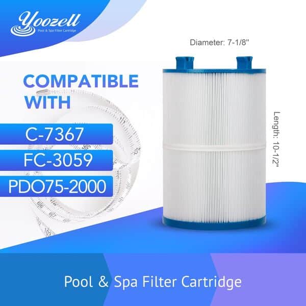 Lot de 2 cartouches filtrantes pour spa compatibles avec Unicel C-7367 75m² PDO75-2000 Filbur FC-3059 Tier1 PAS-1223 Dimension One 1561-00 Darlly 70759