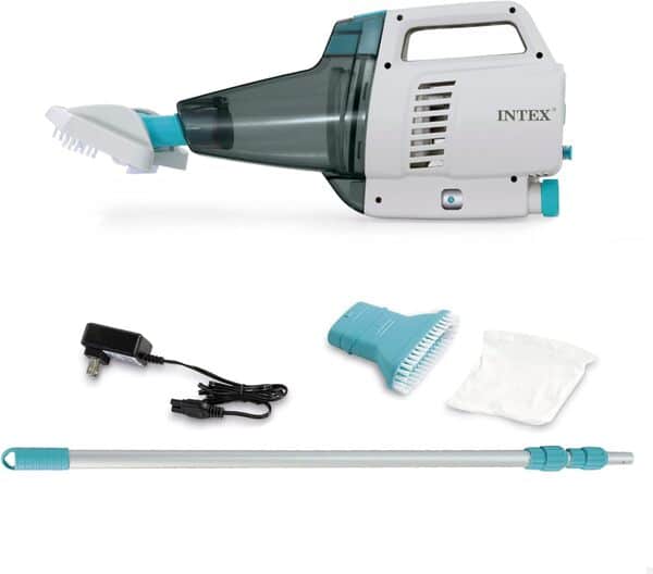 Intex Manual Pool Vacuum with Rechargeable Battery One Size & Skimmer de Surface Deluxe pour autostable ou Tubulaire