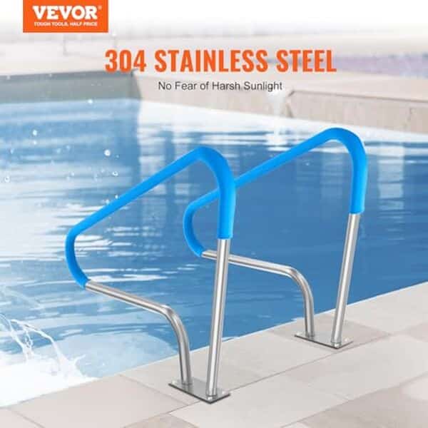 Découvrez notre avis détaillé sur la rampe de piscine VEVOR en acier inoxydable 1220x905 mm, alliant robustesse et design élégant pour sécuriser votre piscine