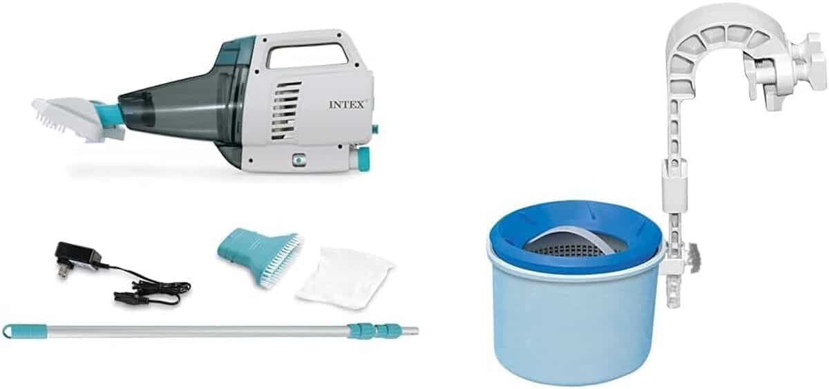Test : aspirateur manuel Intex avec batterie rechargeable et skimmer de surface deluxe