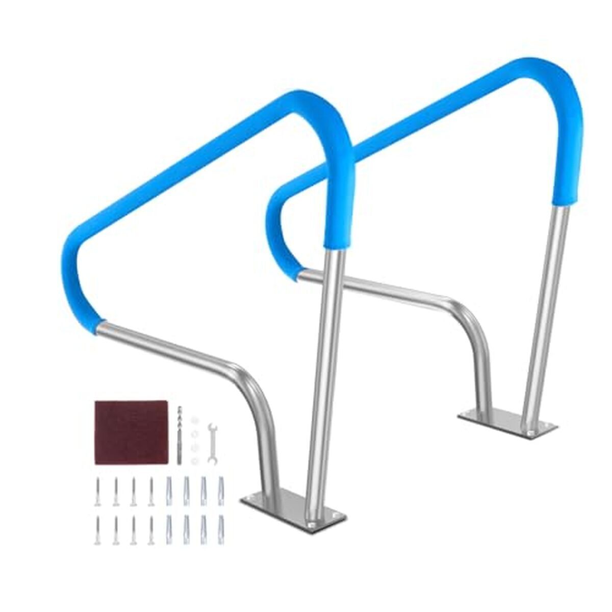 Test de la rampe de piscine VEVOR en acier inoxydable 1220x905 mm