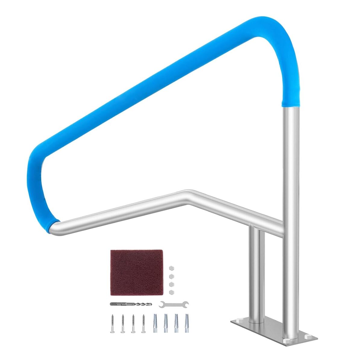 Test rampe piscine VEVOR : main courante acier inoxydable sécurisée