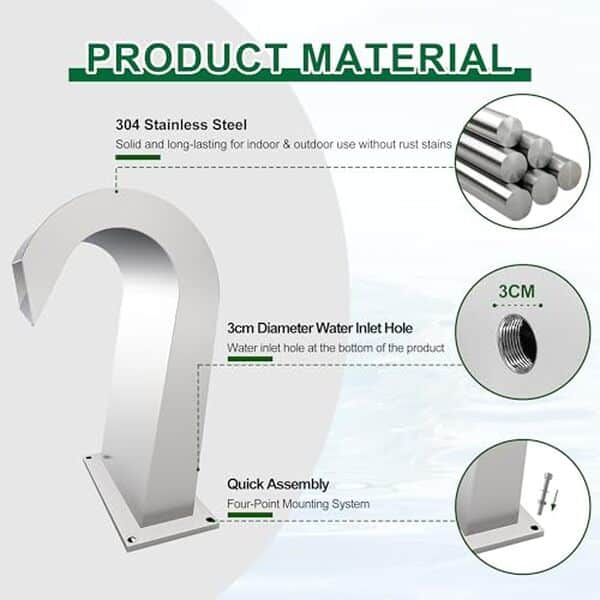 Découvrez notre avis sur la fontaine LONGRUNNEW : cascade en S inoxydable pour une touche d'élégance moderne dans votre jardin ou intérieur.