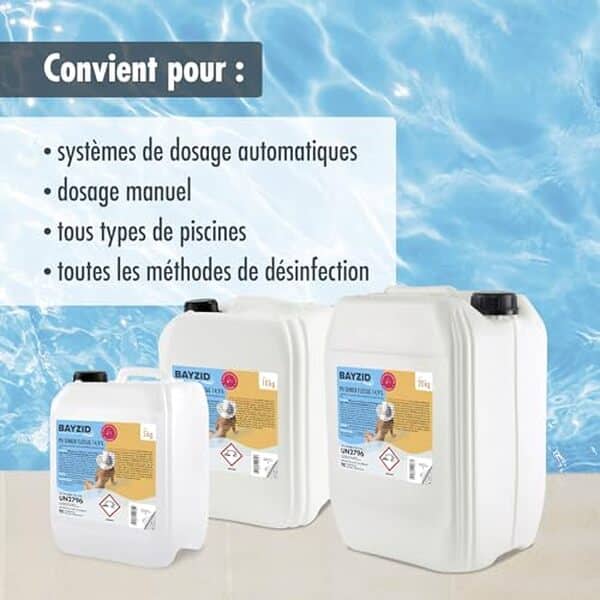 Découvrez l'efficacité éprouvée du Bayzid pH Moins pour maintenir l'eau de votre piscine limpide et de qualité optimale. Analyse détaillée et conseils d'utilisation.