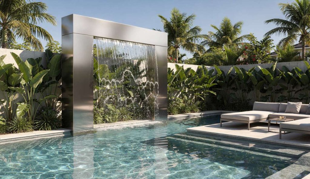 Cascade inox moderne pour piscine : ajoutez une touche design