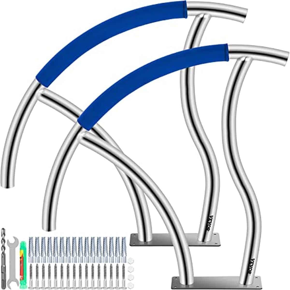 Test de la rampe piscine VEVOR : barre d'appui en acier inox robuste