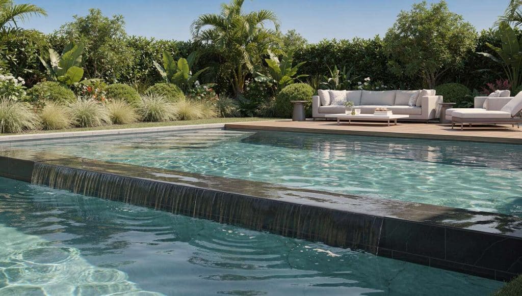Ajout de débordement cascade pour piscine