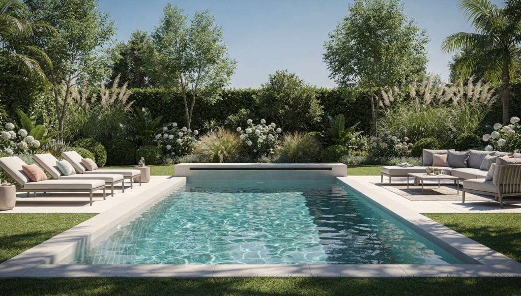 Aménagement paysager piscine en résine : idées et inspirations
