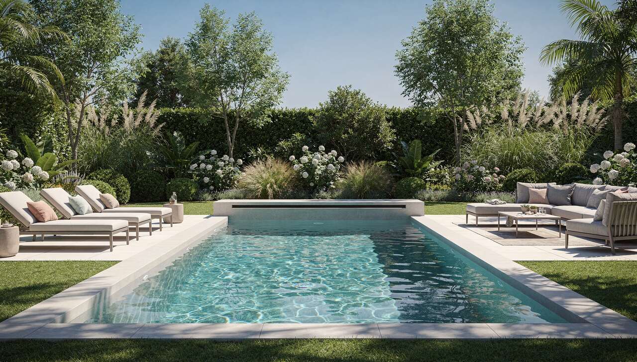 Aménagement paysager piscine en résine : idées et inspirations