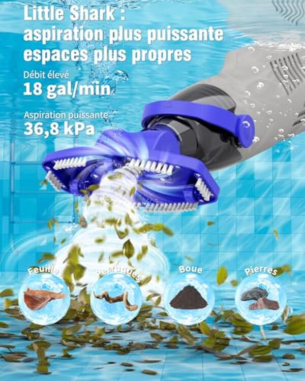 Découvrez notre test complet de l'aspirateur Little Shark 60 W : performance et efficacité pour l'entretien de votre piscine et spa.