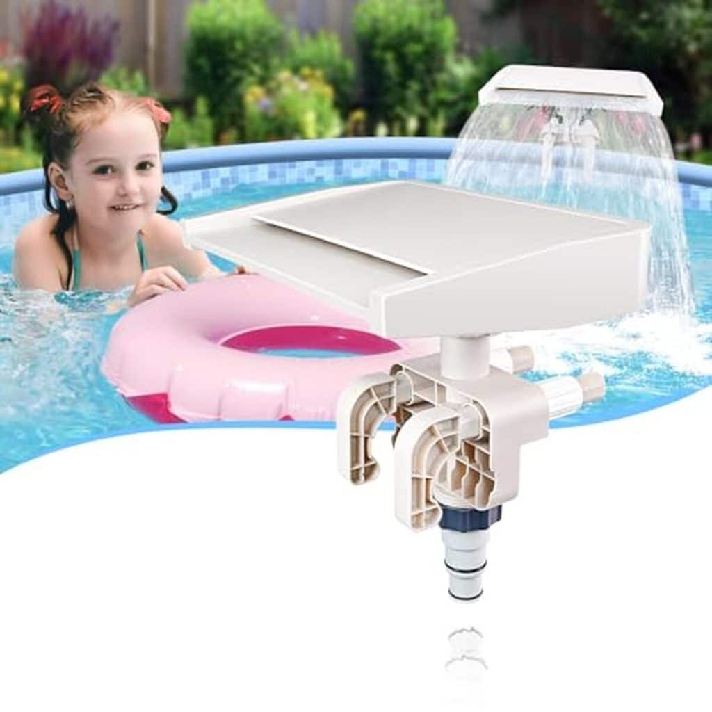 Test de la fontaine piscine 33, 8 cm blanche crème