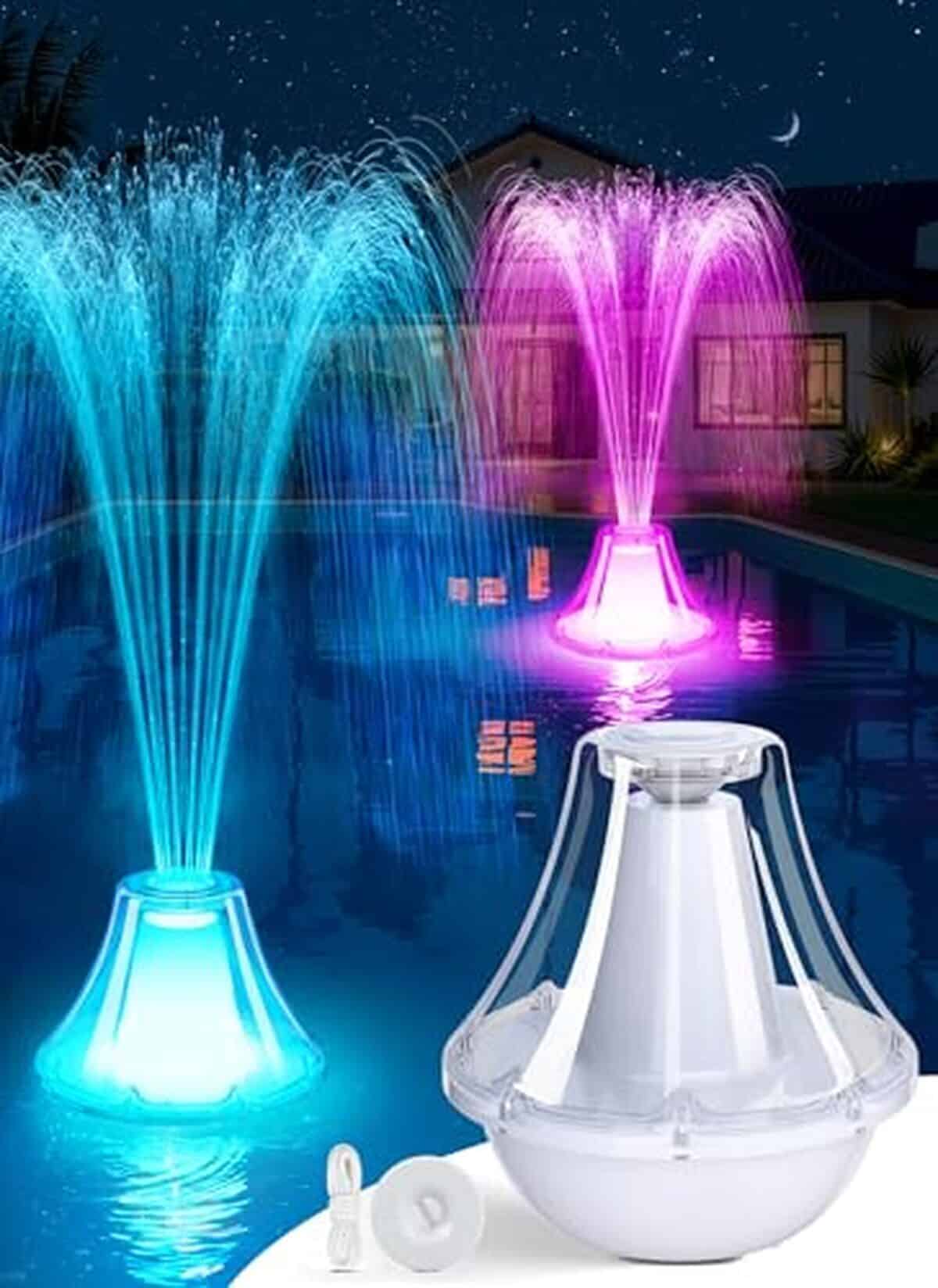 Test de la fontaine piscine bouillante lumineuse rechargeable