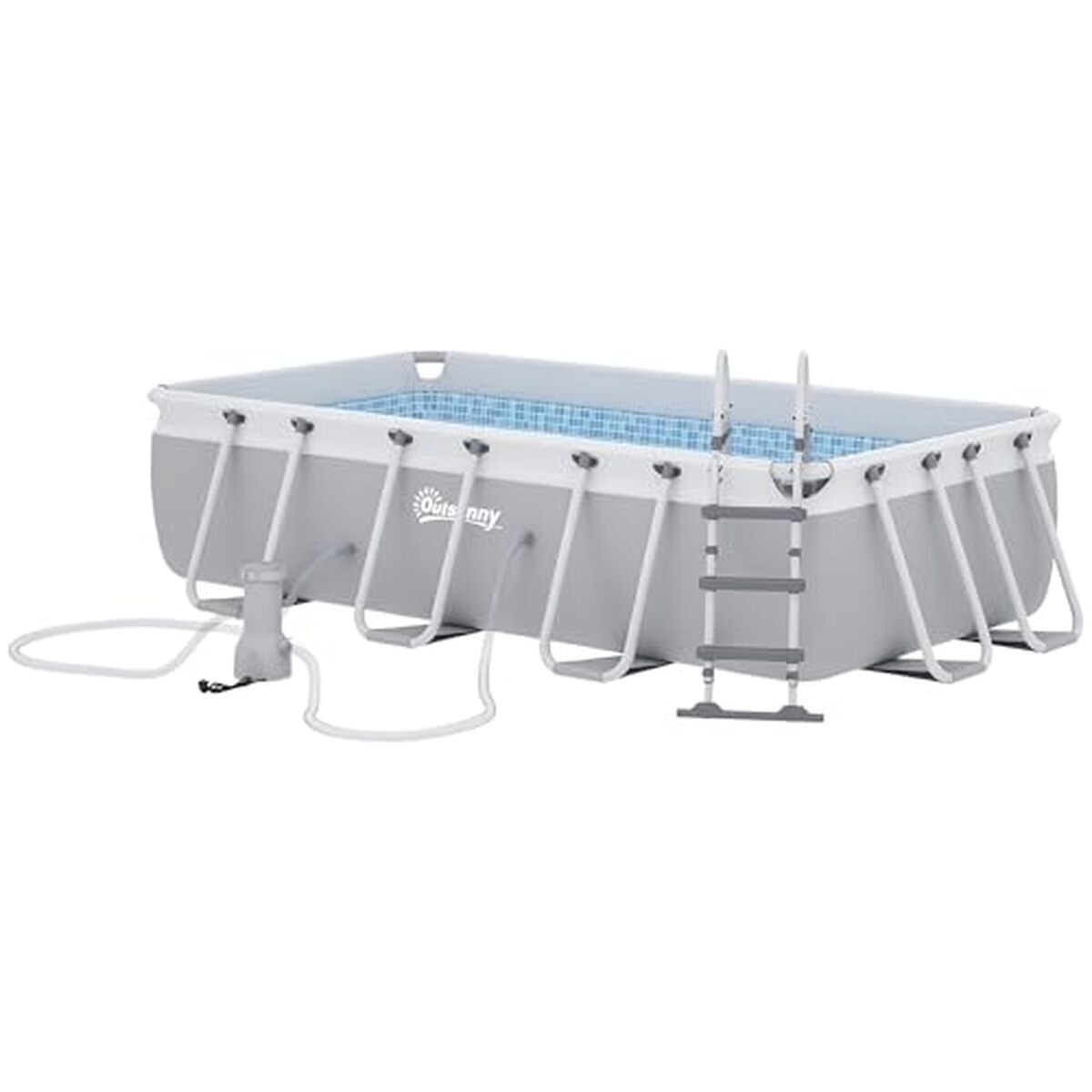 Test de la piscine hors-sol Outsunny 425 x 230 cm en acier et PVC
