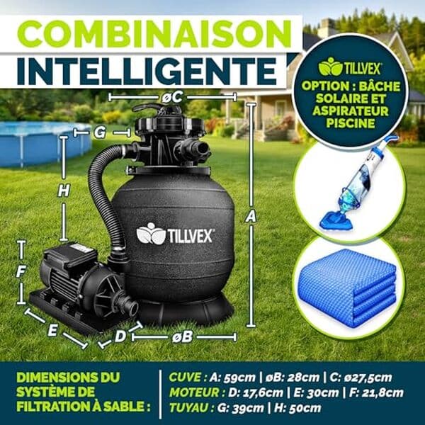 Découvrez notre test détaillé du filtre à sable tillvex 7.900L/h avec ses 7 fonctions. Performances, avantages et avis pour bien choisir votre système de filtration. 