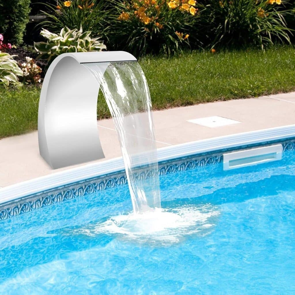 Test fontaine cascade design en acier inoxydable