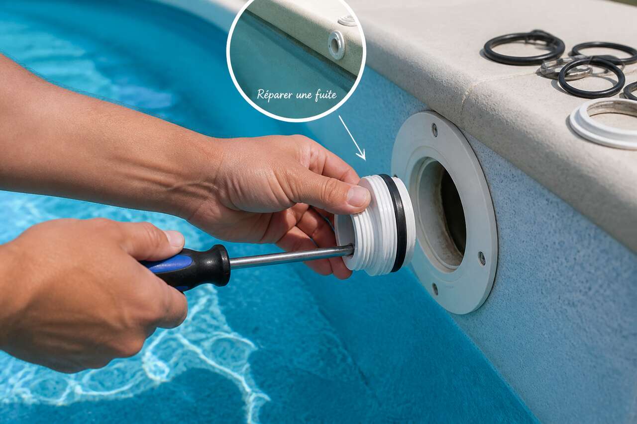 Réparer une fuite au niveau des pièces à sceller et raccords visibles Réparer une fuite au niveau des pièces à sceller et raccords visibles