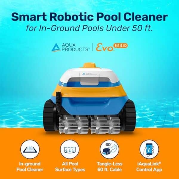 Découvrez notre test détaillé du robot nettoyeur Aqua Products Evo614iQ : efficacité de nettoyage, technologie innovante et avis utilisateur pour votre piscine.