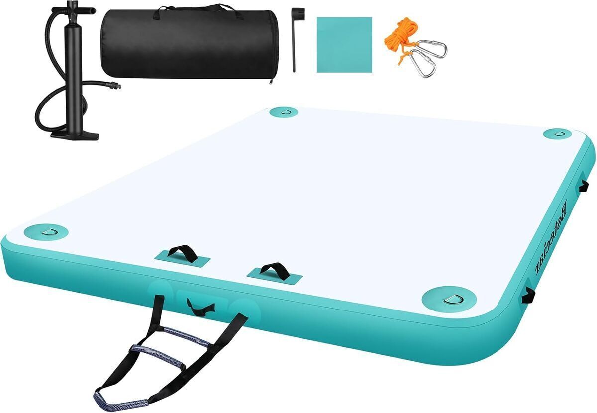 Test de la plateforme gonflable Bsteciar pour piscine et lac
