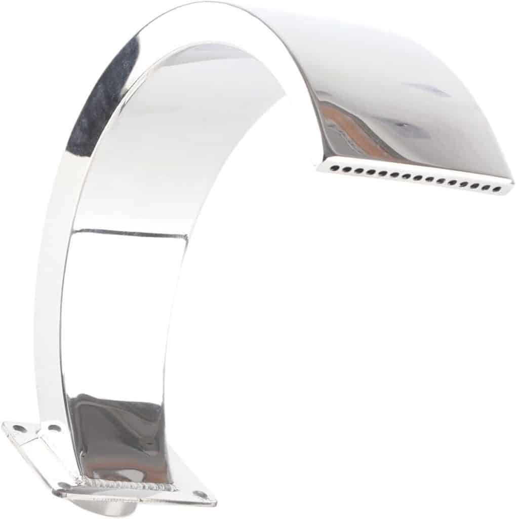 Test : piscine Fontaine acier inox design arc