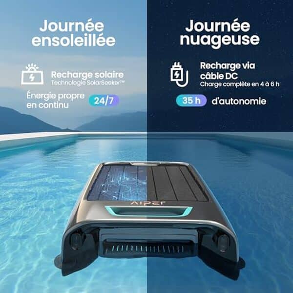 Découvrez notre test complet du robot skimmer solaire AIPER EcoSurfer S2 intelligent : performances, avantages et avis pour une piscine impeccable.