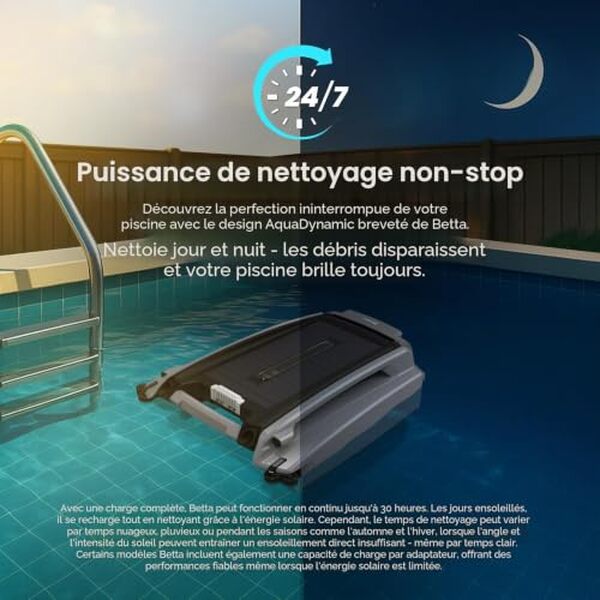 Découvrez notre test complet de l'écumeur Betta SE Plus, le robot solaire performant pour nettoyer votre piscine efficacement et sans électricité. 
