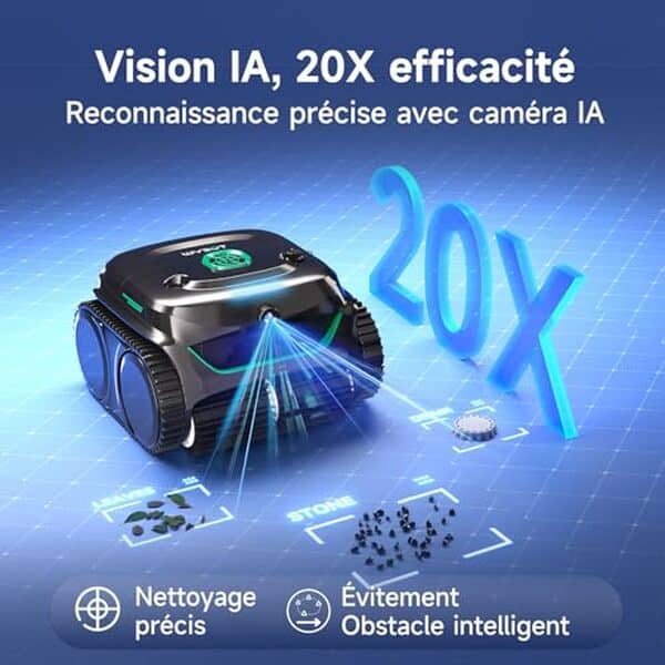 Découvrez notre test complet du WYBOT C2 Vision Plus : robot de piscine sans fil ultra-efficace avec vision intégrée pour un nettoyage optimal de votre bassin.