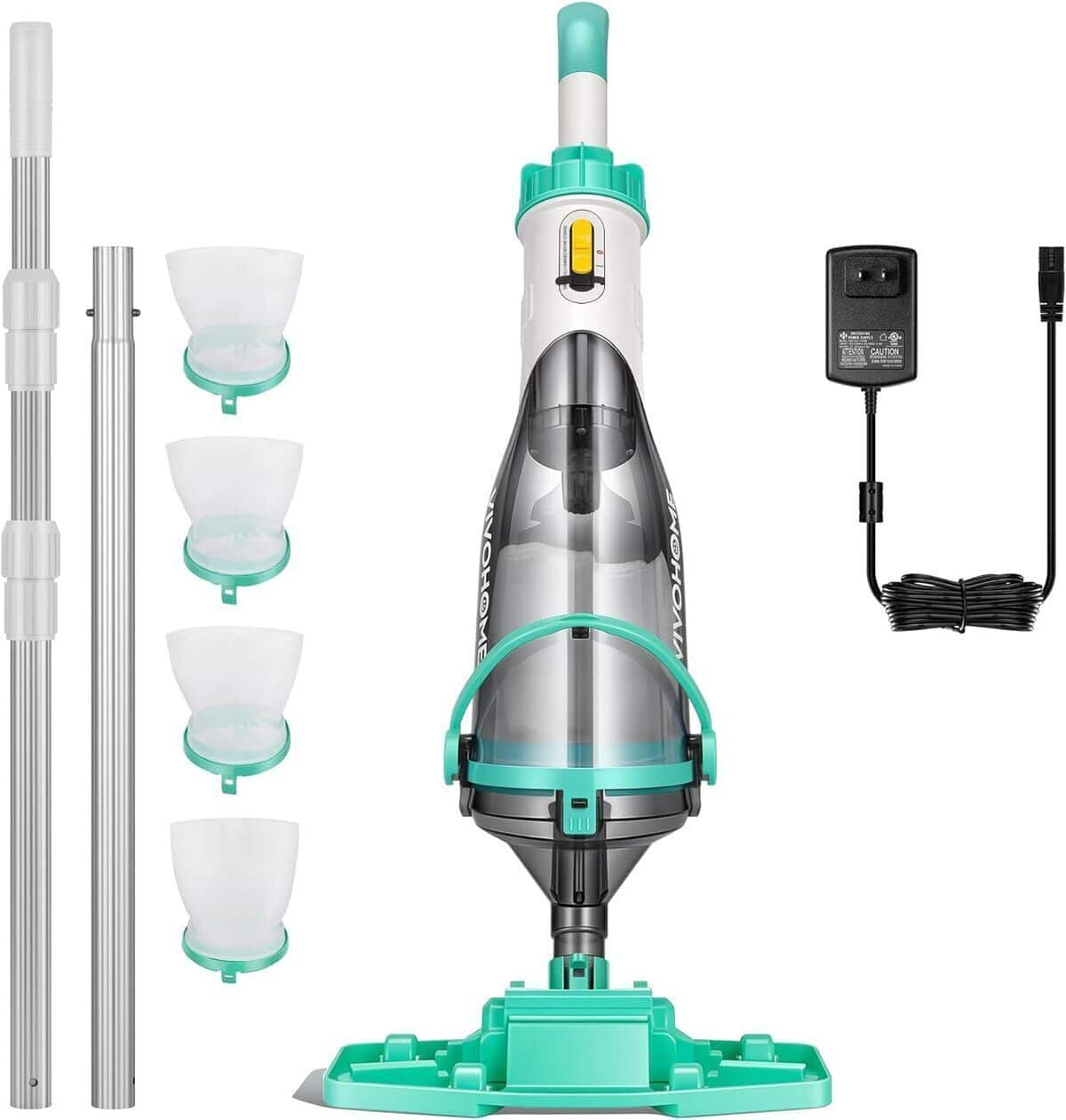 Test : aspirateur de piscine VIVOHOME sans fil, avec poteaux télescopiques