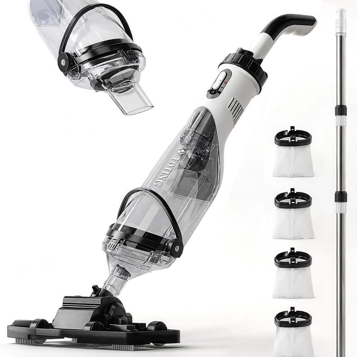 Test de l'aspirateur portatif pour piscine hors sol et creusée, jacuzzi noir