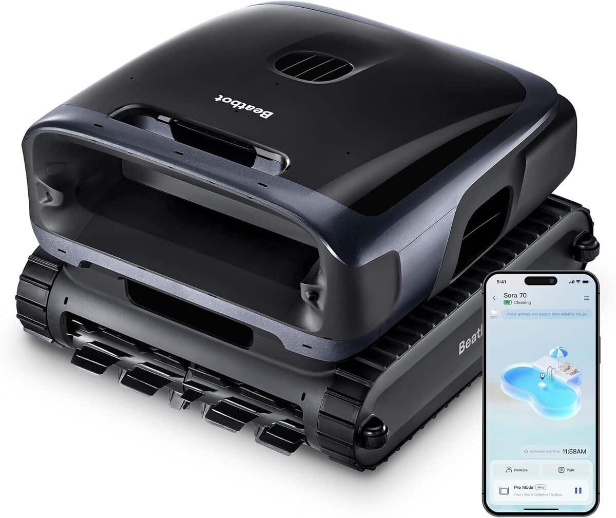 Test robot piscine Beatbot Sora 70 : nettoyage sans fil efficace