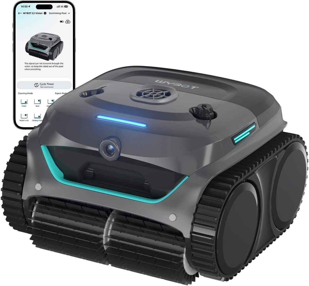 Test : wybot C2 Vision-A, robot piscine sans fil avec caméra IA